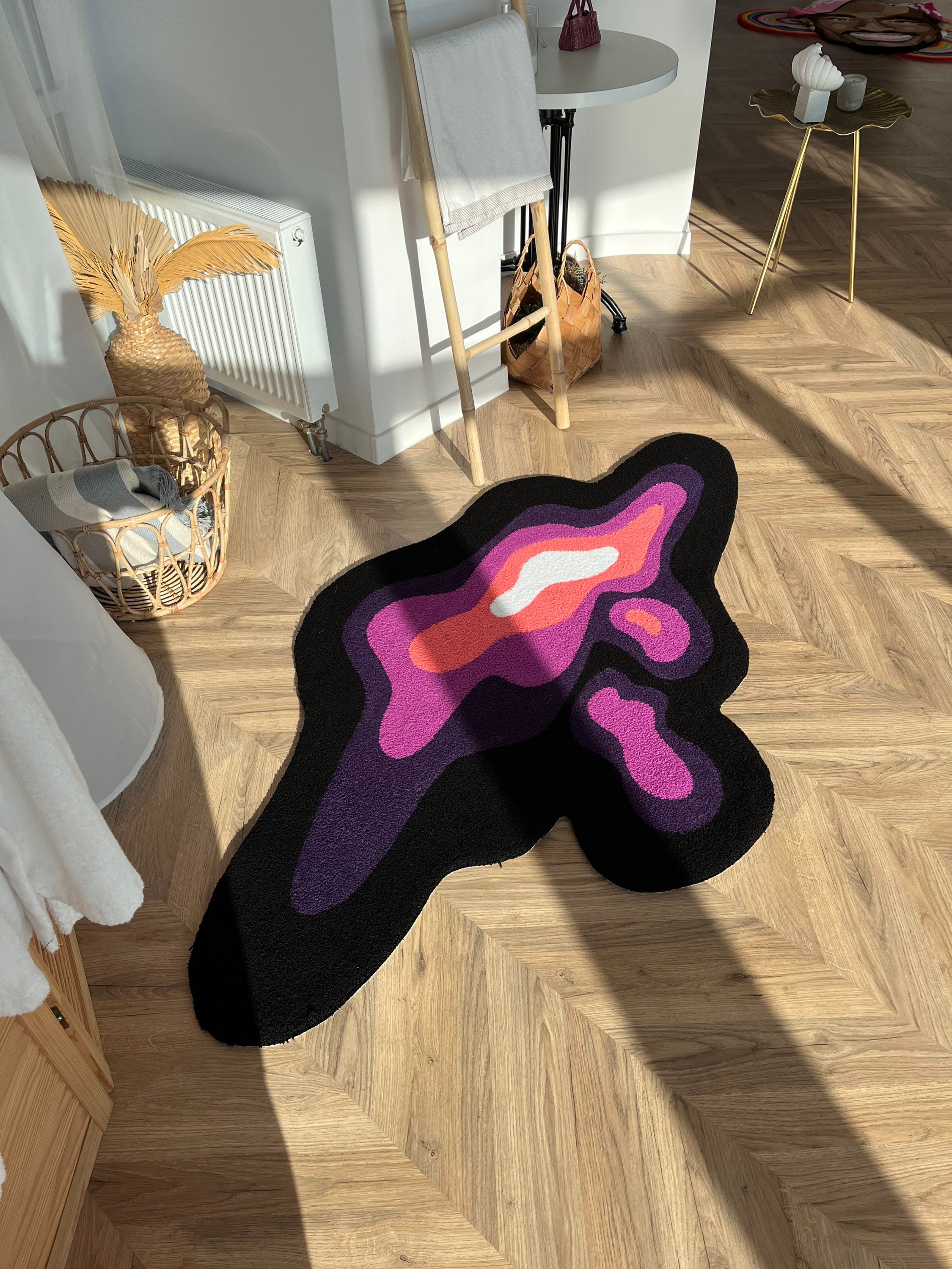 Abstract Tufted Rug Custom Tufter Carpet Fluid Form Rug Etsy