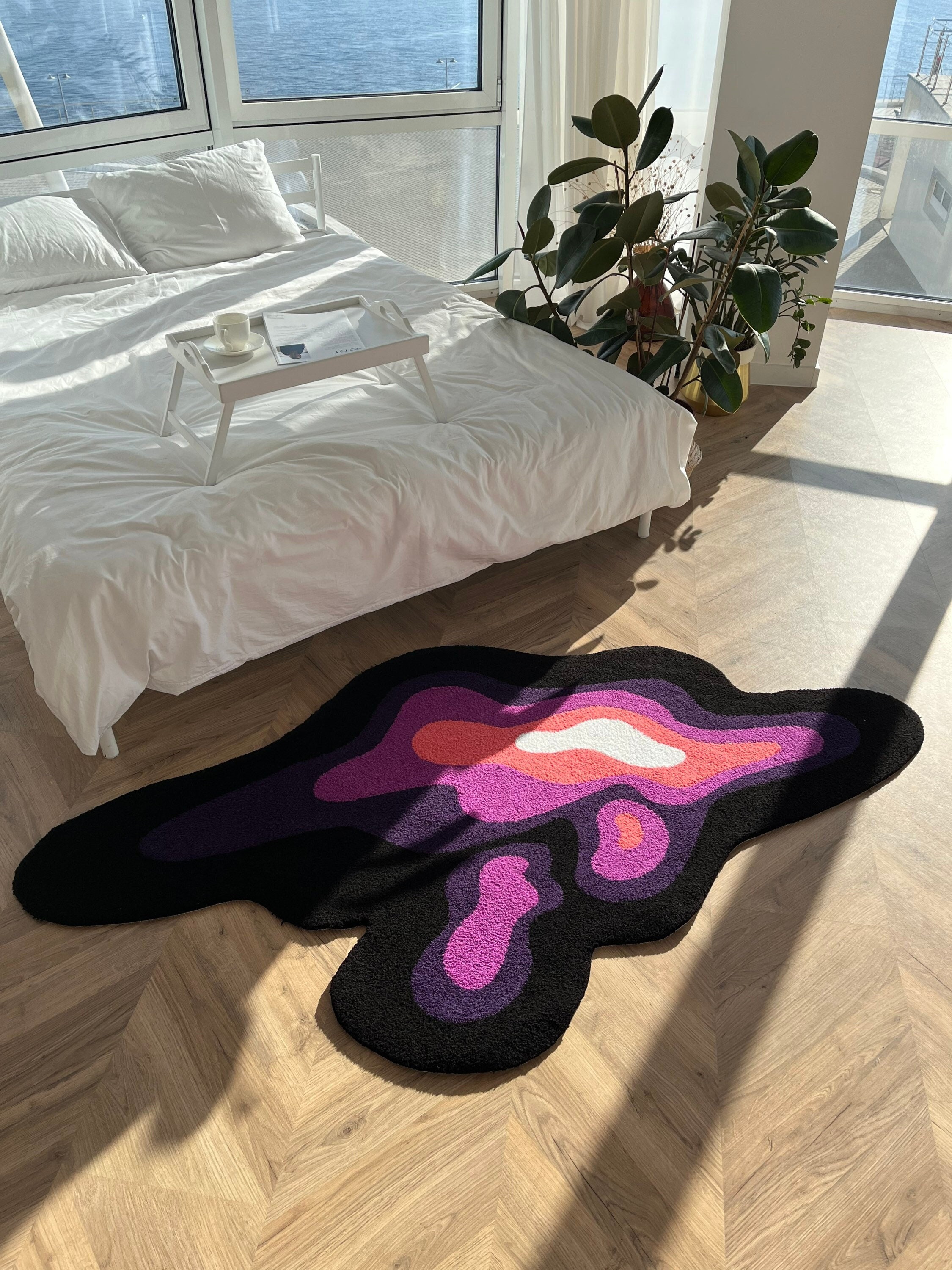Abstract Tufted Rug Custom Tufter Carpet Fluid Form Rug Etsy