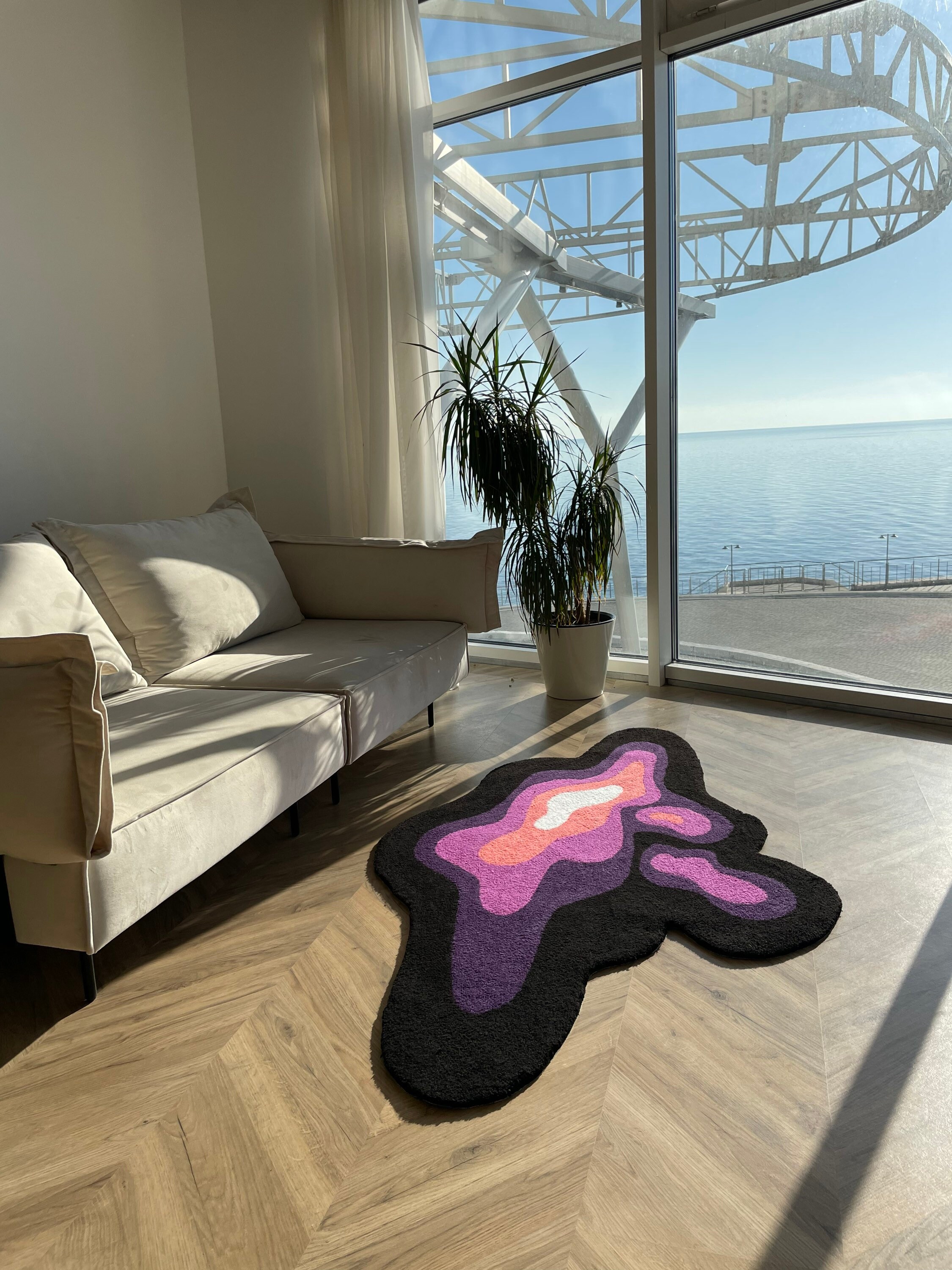 Abstract Tufted Rug Custom Tufter Carpet Fluid Form Rug Etsy