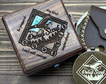 Personalized scout Gift Compass, Anniversary, Birthday Gift for Him, Gift For Dad Camping Gift