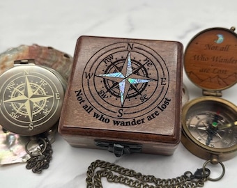 Personalized Compass with Custom Engraving, Graduation, Anniversary, Baptism, First Holy Communion Gift, Birthday, Groomsmen Gift