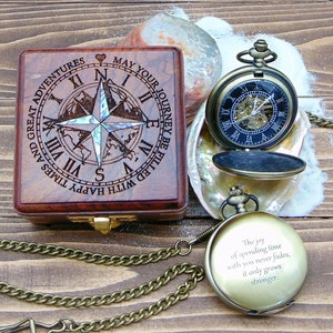 Engraved  Pocket Watch – Personalized Graduation Gift for Him, Birthday gift for him