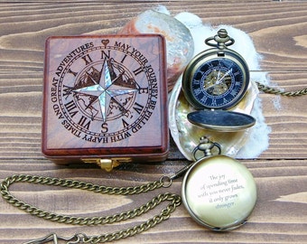 Orologio da tasca inciso – Regalo di laurea personalizzato per lui, regalo di compleanno per lui