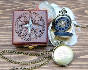 Engraved  Pocket Watch – Personalized Graduation Gift for Him, Birthday gift for him