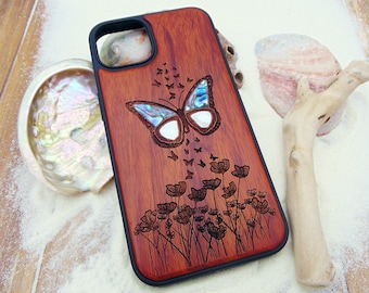 iPhone 15, 13, 14 Pro Max case, cottagecore aesthetic phone case  Samsung Galaxy S24, S23, S22 ultra Butterfly design