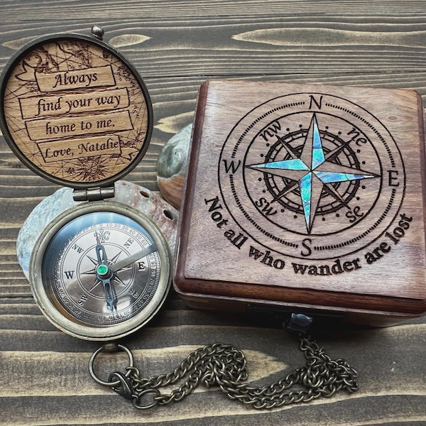 Engraved Compass - Etsy
