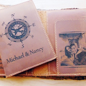 Porta pasaporte, funda de pasaporte de cuero genuino personalizada, billetera de piel de vaca para pasaporte, regalo de viaje, regalo de aniversario, regalo de viajero