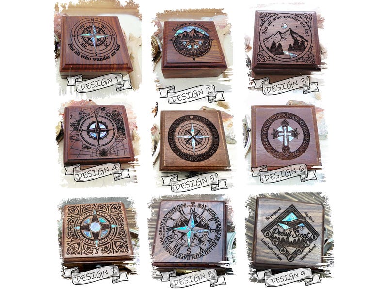 Personalized Compass, Birthday Gift for Him, Engraved Compass in Shell ...
