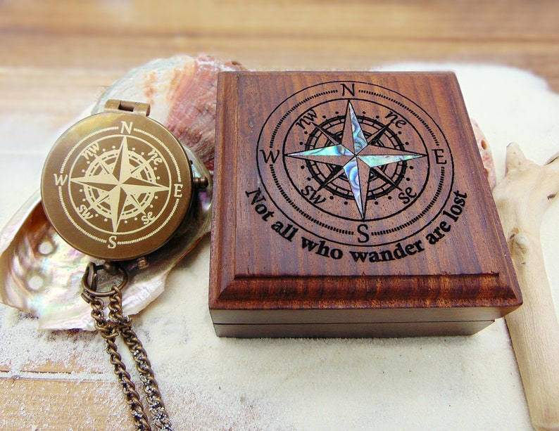 Personalized Compass With Custom Engraving Anniversary First Etsy