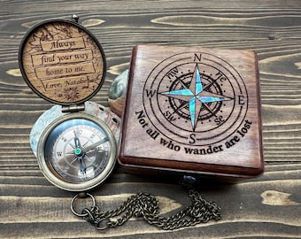 Personalized Compass Anniversary, Birthday, Groomsmen Gift for Him Custom Engraved Christmas Gift For Dad  Boy Scout Cub Eagle Camping Gift