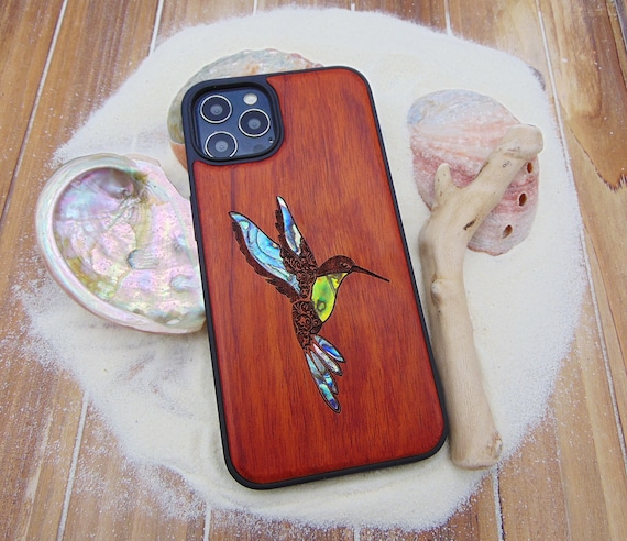 Hummingbird design phone case, iphone 13 Pro max case, personalized gift Samsung Galaxy S22 ultra, S21, S20 plus, custom abalone shell inlay