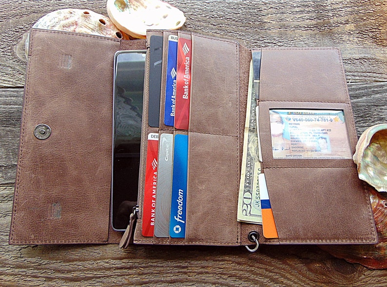 Personalized Womens Wallet Phone Clutch Engraved Leather Etsy