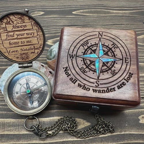 Boussole personnalisée, cadeau de fête des pères, anniversaire boussole gravé en laiton, anniversaire, cadeau de Saint-Valentin pour papa, cadeau de garçons d'honneur personnalisé pour lui