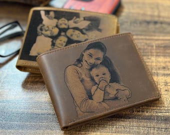 Personalized Men's Wallet - Genuine leather Photo Engraved wallet