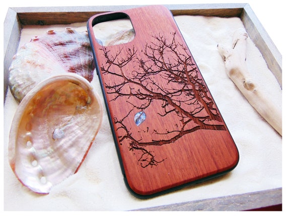 iPhone 13,12,11 Pro Max case, Samsung Galaxy S22 ultra, S21, S20 plus Last leaf design, personalized gift abalone shell inlay phone case