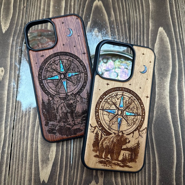 personalized iPhone 15, 14, 13 PRO Max, Samsung S23, S22 ultra, plus, Pixel 7, Nature and compass design phone case, Christmas gift for men