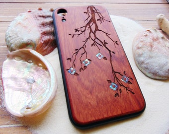 iPhone 15, 14, 13, 12, Pro Max case, personalized gift Flowers design abalone shell inlay phone case Samsung Galaxy S24, S23, S22 ultra