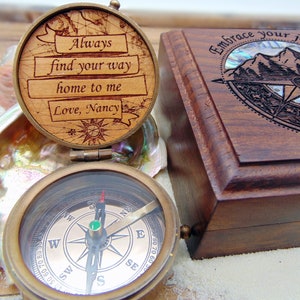 Personalized Compass, Custom Engraved Compass - Birthday, Anniversary ...