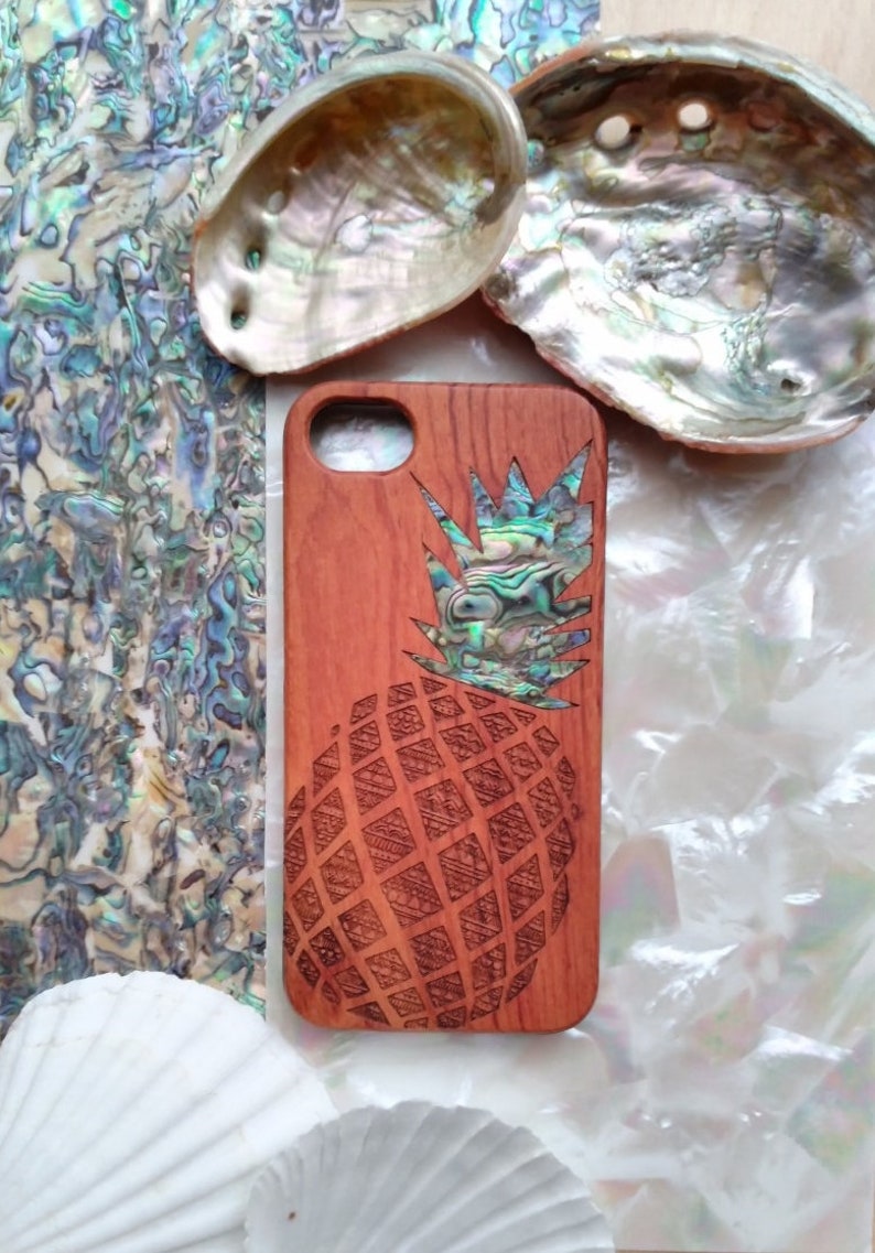 iPhone 13,12,11 Pro Max case, Samsung Galaxy S22 ultra, S21, S20 plus Pineapple design, personalized gift abalone shell inlay phone case  