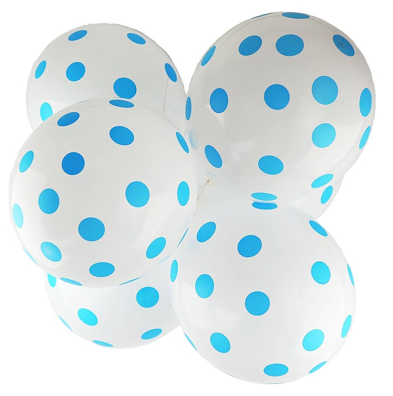My Sky 12 Light Blue With White Polka Dots Ballon 12 Latex