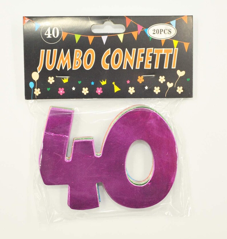 20 Colourful Glittery Foil Number 40 Confetti Pieces Birthday Party Decor Anniversary Card-making Kids Decoration Boy Girl Table Number