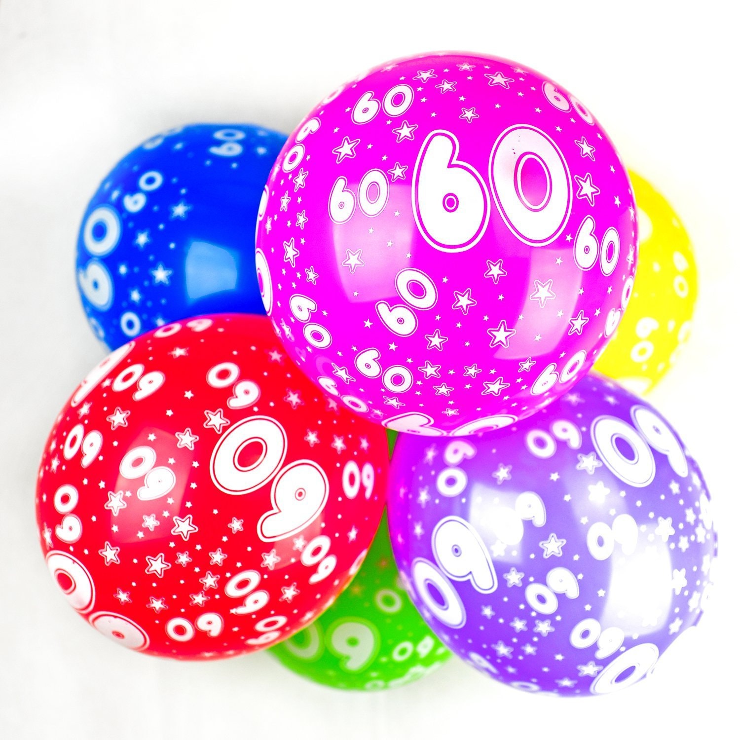 Number 60 Balloons 12 Inch Latex Balloons Quality Assorted | Etsy