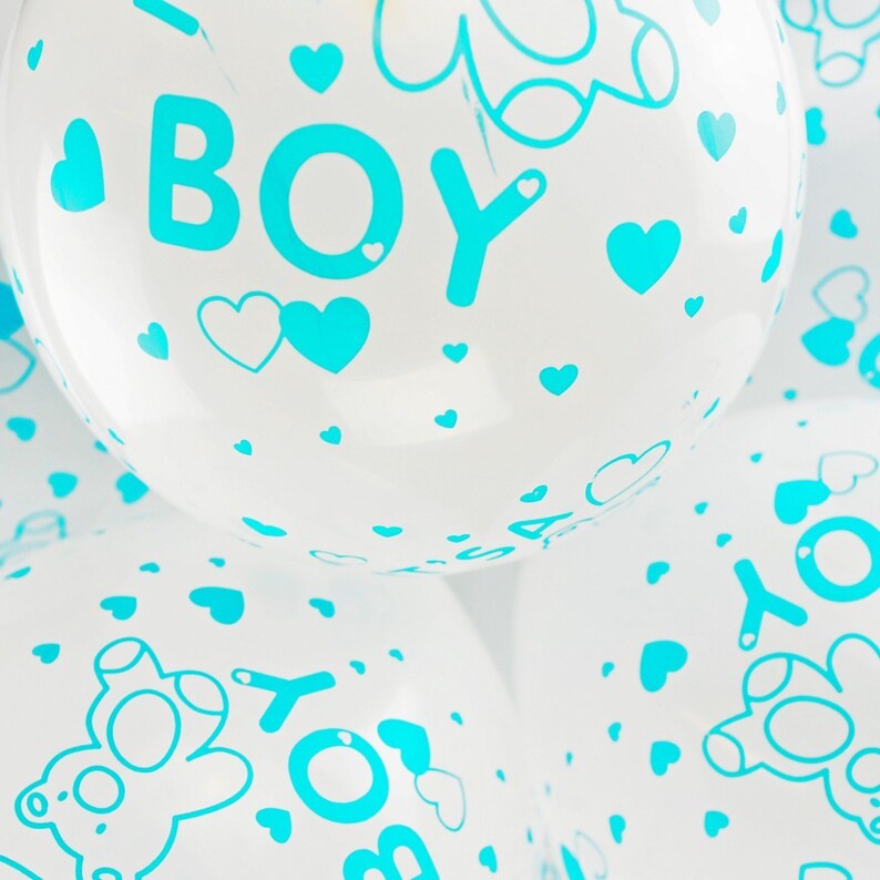 Latex Balloons Gender Reveal Balloons 10 Pack of 12 White With Blue Its a Boy Balloons Baby Shower Decorations Boys Baby Shower Balloon