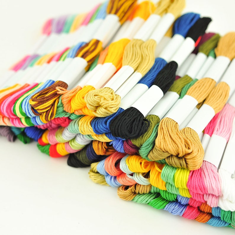 Embroidery Thread Skeins Assorted Colour Cotton/Polyester Etsy