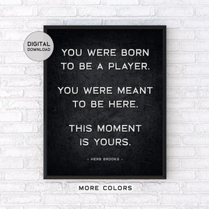 Herb Brooks Quote B&W Printable Wall Art Hockey Digital Download You Were Born To Be A Player ... image 1