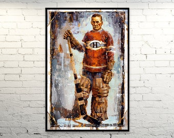 Georges Vezina Canvas Print from Original Painting - Montreal Canadiens Hockey Wall Art Decor - Goalie - Gift