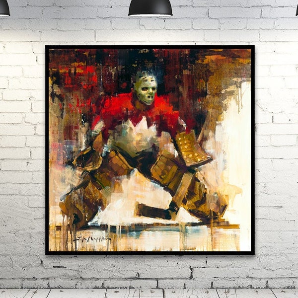 Tony Esposito Canvas Print from Original Painting - Team Canada Hockey Wall Art Decor - Goalie - Gift - 1972 Summit Series