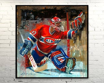 Montreal Canadiens Canvas Print from Original Painting - Hockey Wall Art Decor - Goalie - Habs - Gift