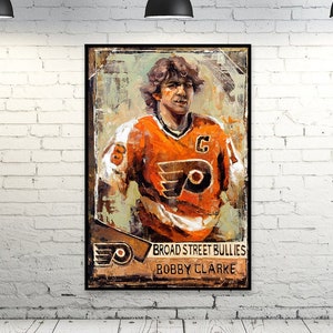 Bobby Clarke Canvas Print from Original Painting Philadelphia Flyers Hockey Wall Art Decor, Gift, Broad Street Bullies image 1