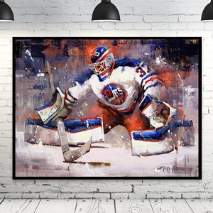Connor Hellebuyck Canvas Print from Original Painting  image 1