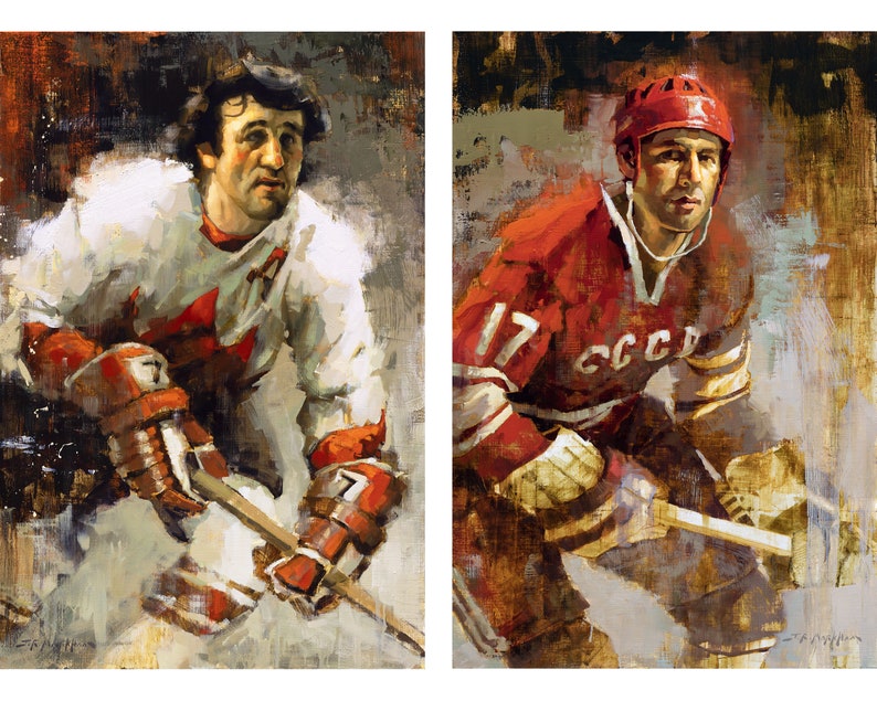 Summit Series 5 Poster Prints 1972 Summit Series Hockey Art Set of 5 Team Canada vs Soviets, Hockey Decor, Hockey Gift image 7
