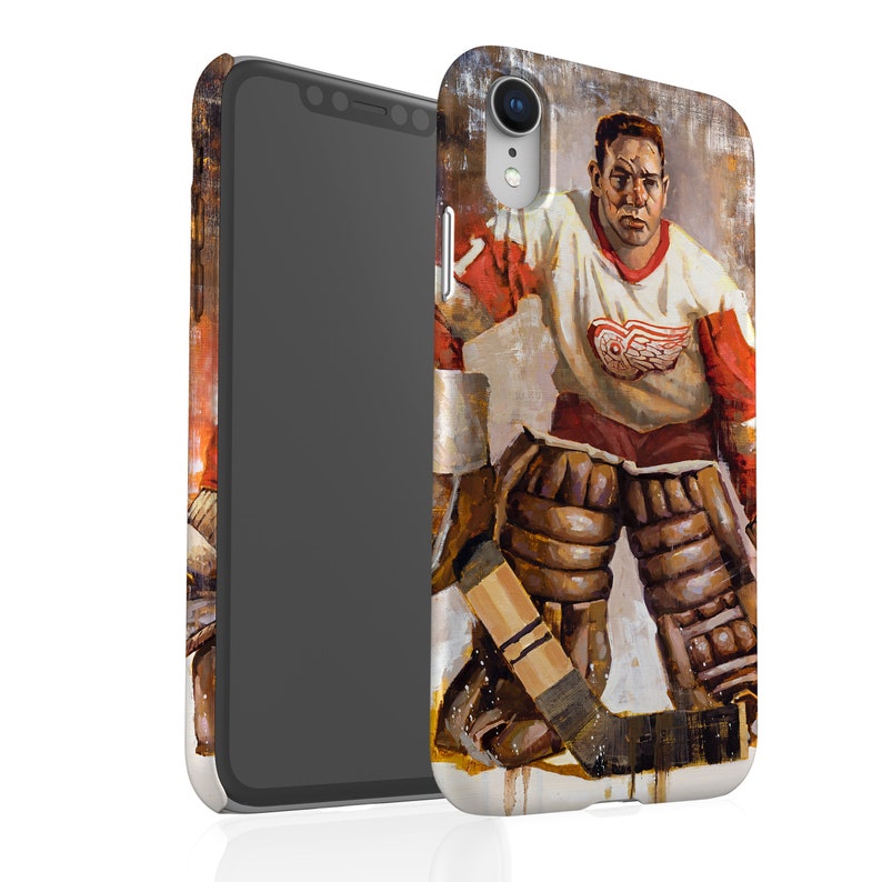 Terry Sawchuk Phone Case with Artwork from Original Painting Detroit Red Wings Hockey Gift iPhone Case image 3