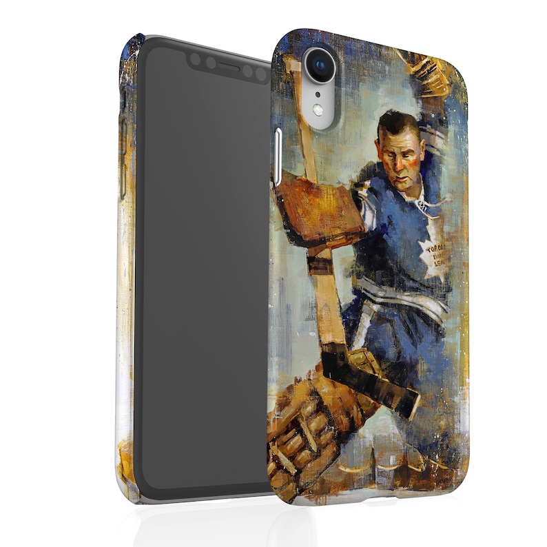 Johnny Bower Phone Case with Artwork from Original Painting Toronto Maple Leafs Hockey Gift iPhone Case image 3