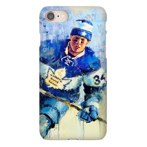 Auston Matthews Phone Case with Artwork from Original Painting Toronto Maple Leafs Hockey Gift iPhone Case image 1