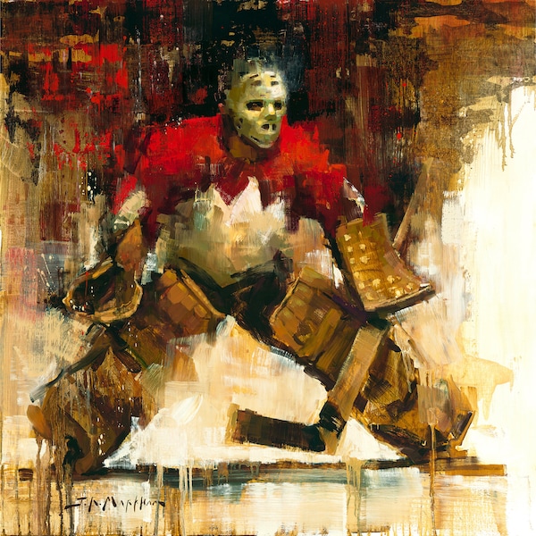 Tony Esposito Poster Team Canada Hockey Print from Original Painting, Hockey Wall Art Decor, Goalie, Gift, Summit Series, Unframed