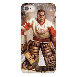 Terry Sawchuk Phone Case with Artwork from Original Painting Detroit Red Wings Hockey Gift iPhone Case image 1