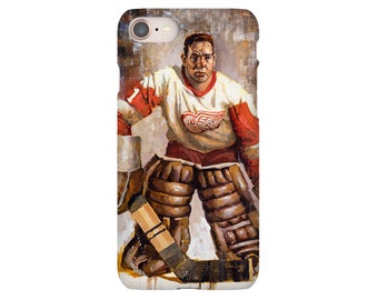 Terry Sawchuk Phone Case with Artwork from Original Painting - Detroit Red Wings - Hockey - Gift - iPhone Case