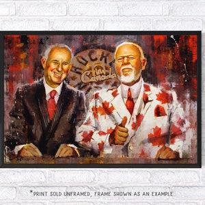 Ron MacLean and Don Cherry Poster or Metal Print from Original Painting Hockey Night in Canada Coaches Corner Hockey Wall Art Gift image 2