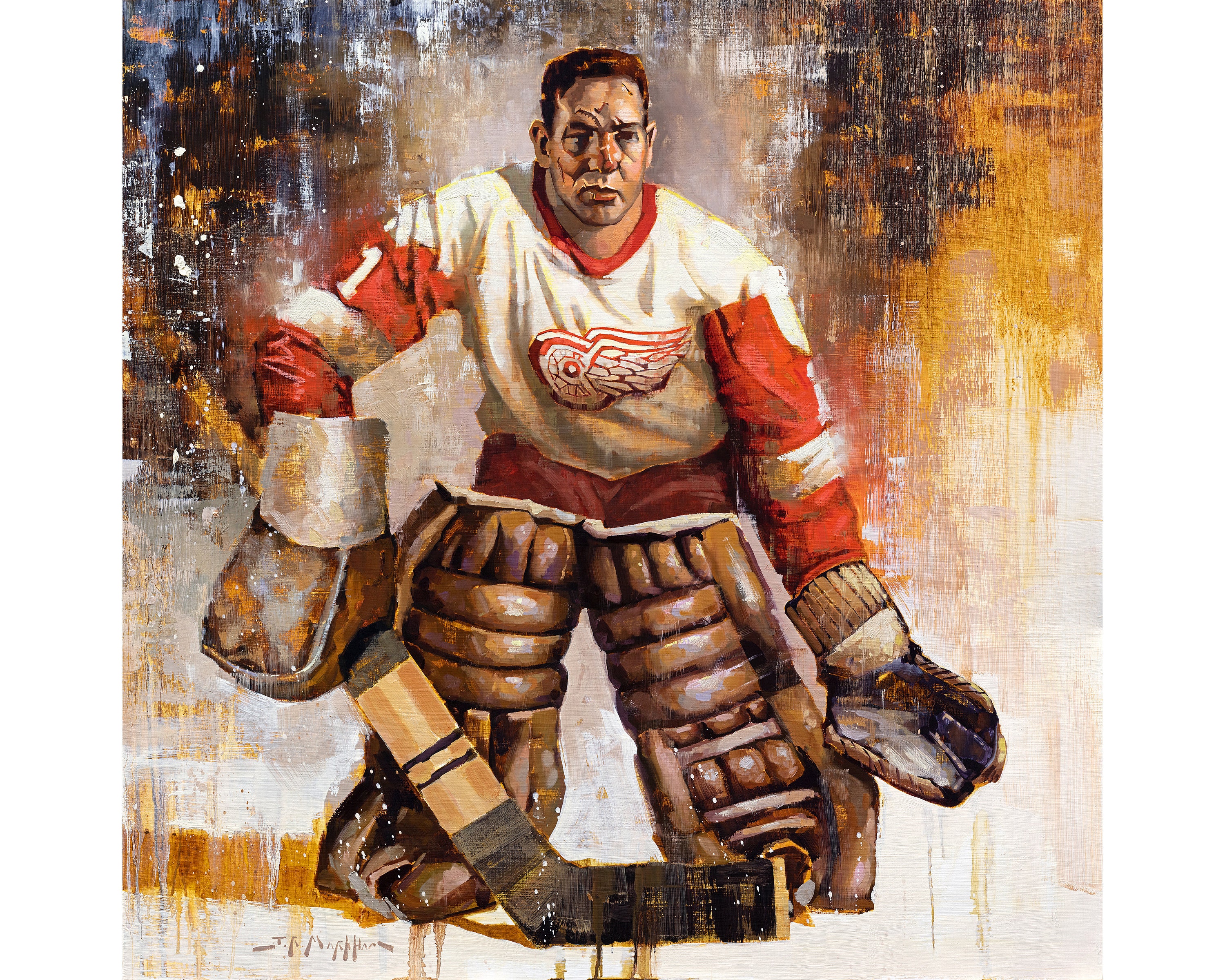 Terry Sawchuk - The face of a hockey goalie before masks became