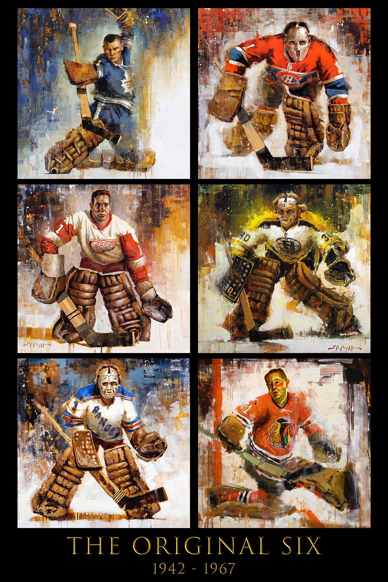Original Six Hockey Canvas Print From Original Paintings Etsy UK