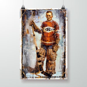 Georges Vézina Poster or Metal Print from Original Painting Montreal Canadiens Hockey Wall Art Decor Goalie Gift The Habs Unframed image 1