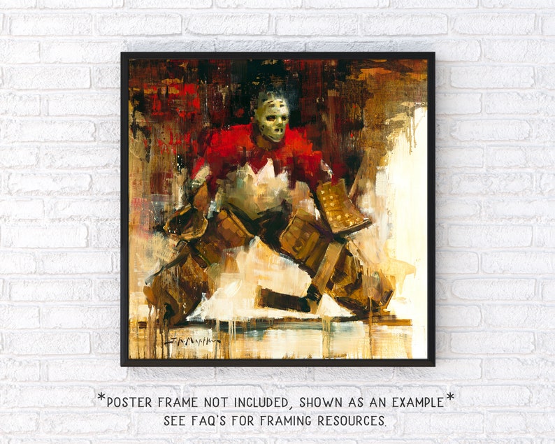 Tony Esposito Poster Team Canada Hockey Print from Original Painting, Hockey Wall Art Decor, Goalie, Gift, Summit Series, Unframed imagem 2