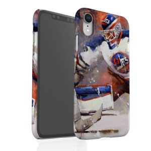 Connor Hellebuyck Phone Case with Artwork from Original Painting Winnipeg Jets Hockey Gift iPhone Case image 3