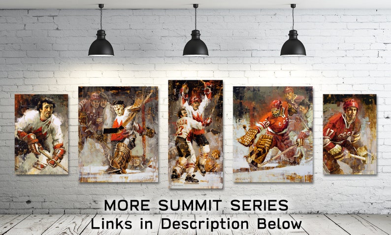 Summit Series Canvas Print 3 Images in One with Black Background 1972 Summit Series Hockey Art Team Canada vs Soviets, Hockey Decor image 7