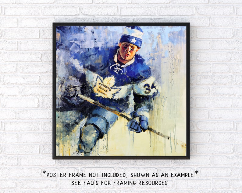 Auston Matthews Poster or Metal Print from Original Painting Toronto Maple Leafs Wall Art Decor Hockey Gift Unframed image 2