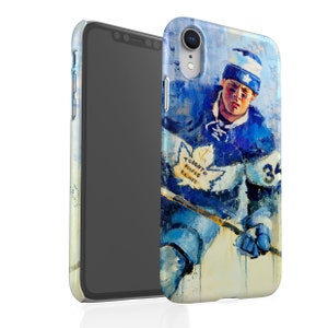 Auston Matthews Phone Case with Artwork from Original Painting Toronto Maple Leafs Hockey Gift iPhone Case image 3